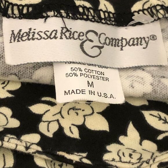 Melissa Rice & Company Black Sheath Dress W/Cream Roses Sleeveless Crew Neck M - Picture 5 of 6